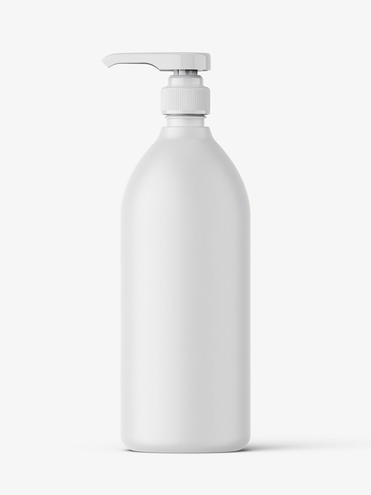 Matt bottle with pump mockup