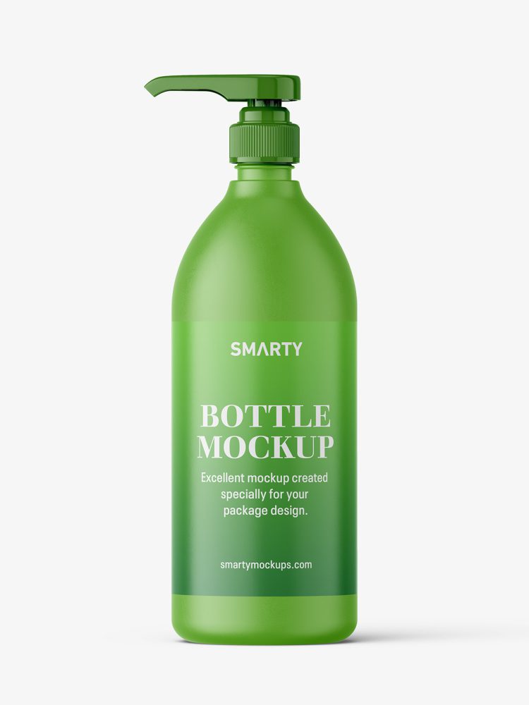 Matt bottle with pump mockup