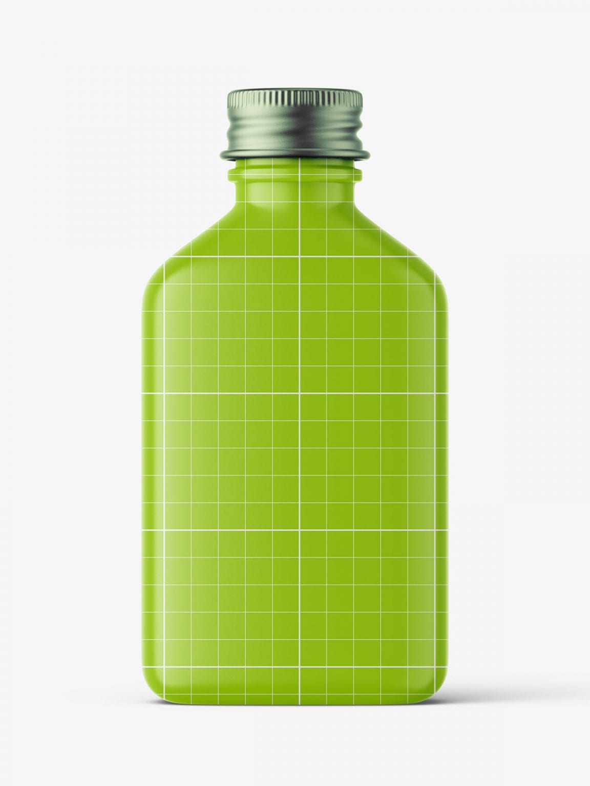 Square bottle with silver cap mockup / clear - Smarty Mockups