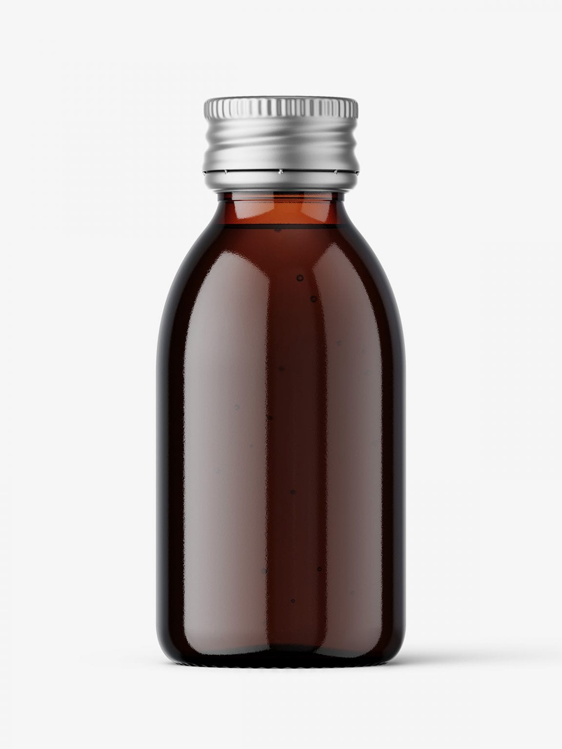 Download Dark syrup bottle mockup with silver cap / amber - Smarty Mockups