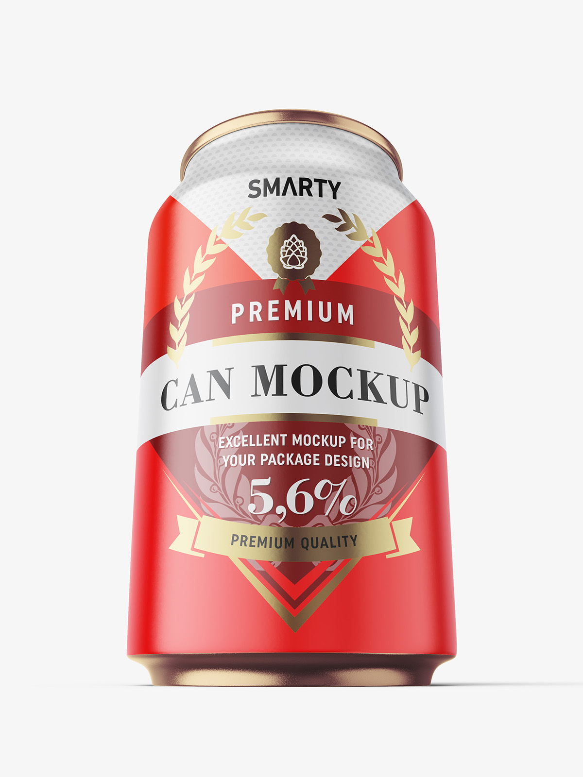 Download Heroic shot of matt beer can mockup / 330 ml - Smarty Mockups