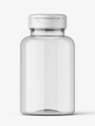 Clear plastic jar mockup
