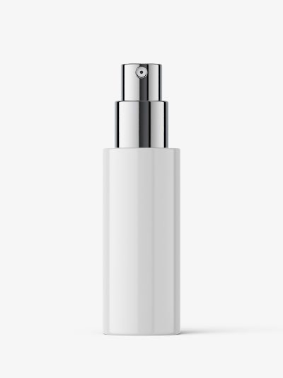 Glossy bottle with airless spray mockup