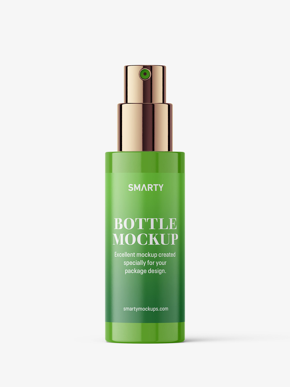 Glossy bottle with airless spray mockup - Smarty Mockups