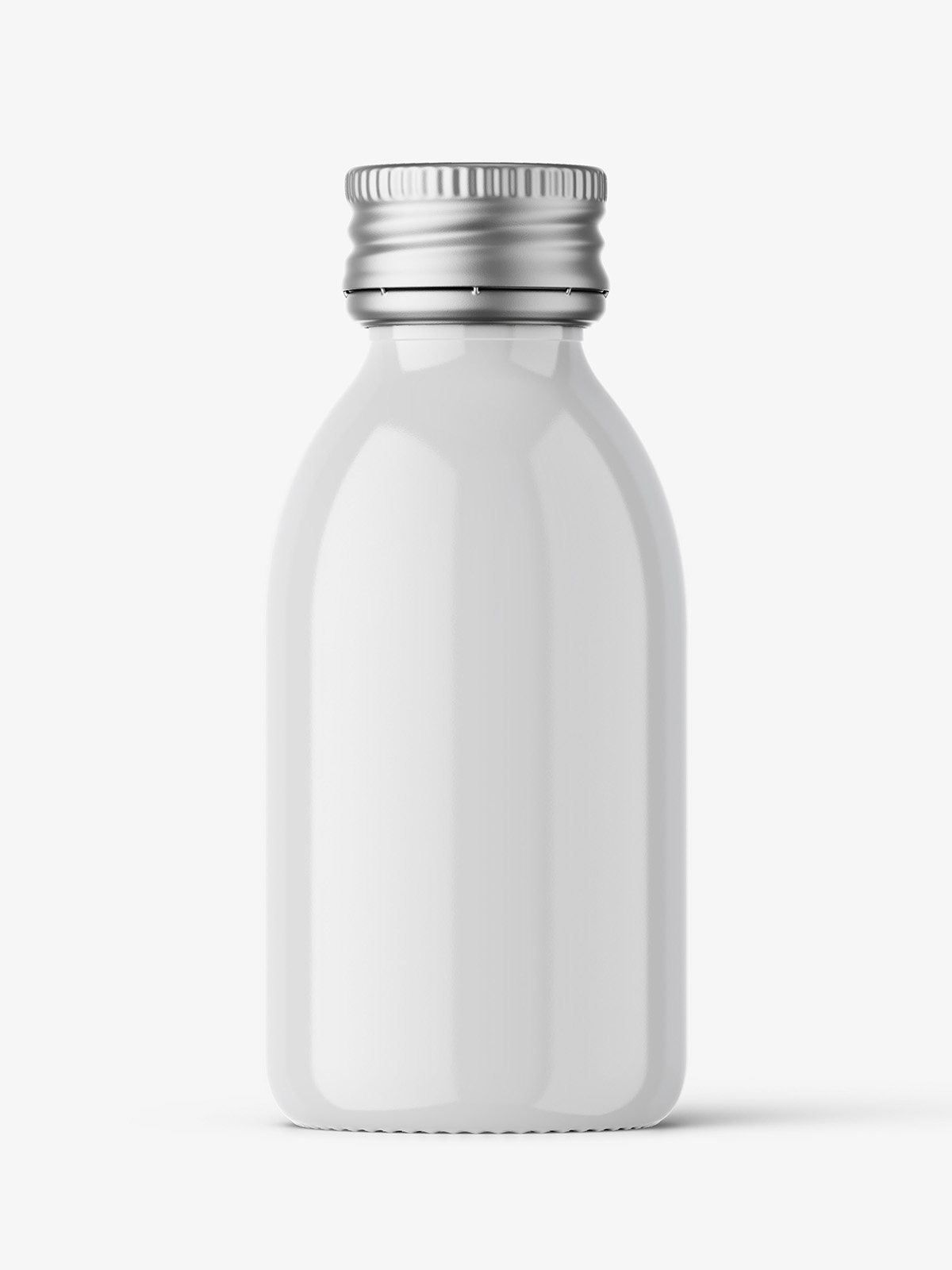 Download Syrup bottle mockup with silver cap / glossy - Smarty Mockups