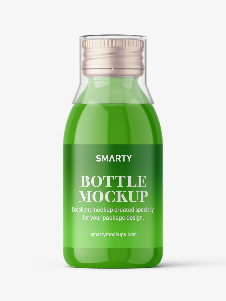 Download Syrup bottle mockup with silver cap / glossy - Smarty Mockups