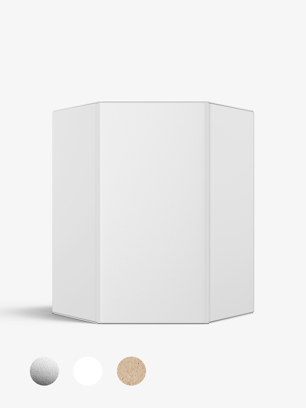 Download Hexagonal box mockup / white - metallic - kraft - Smarty Mockups