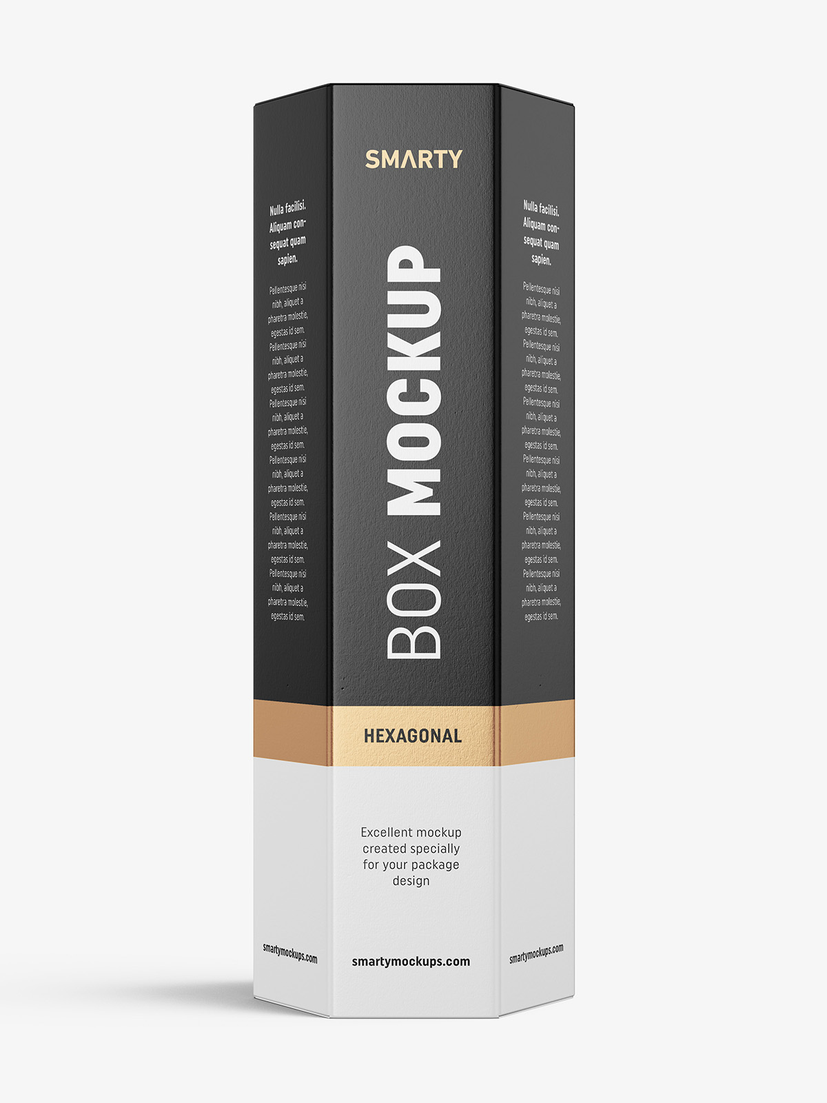 Download Hexagonal Box Mockup White Metallic Kraft Smarty Mockups