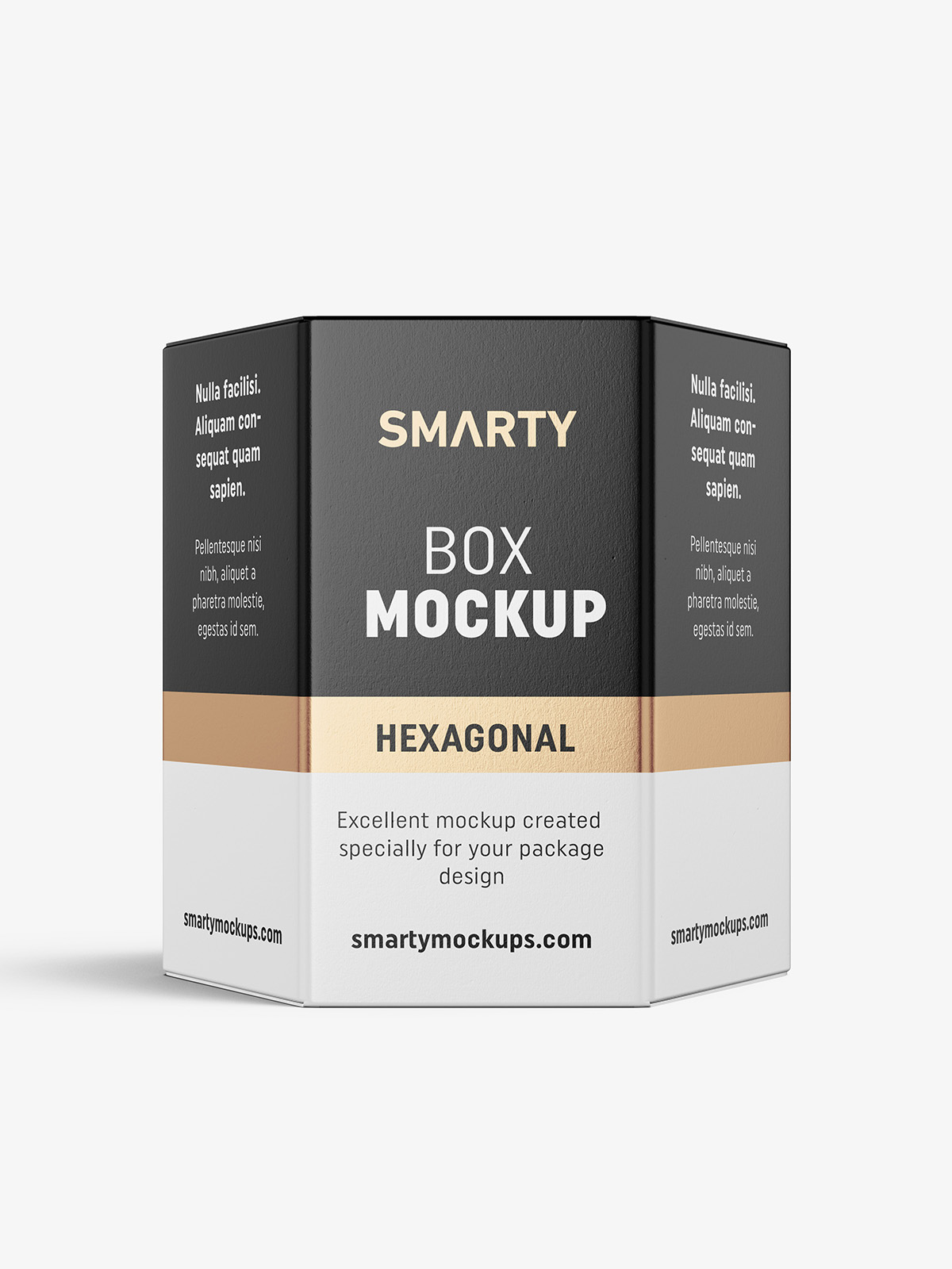 Hexagonal box mockup / white - metallic - kraft - Smarty Mockups