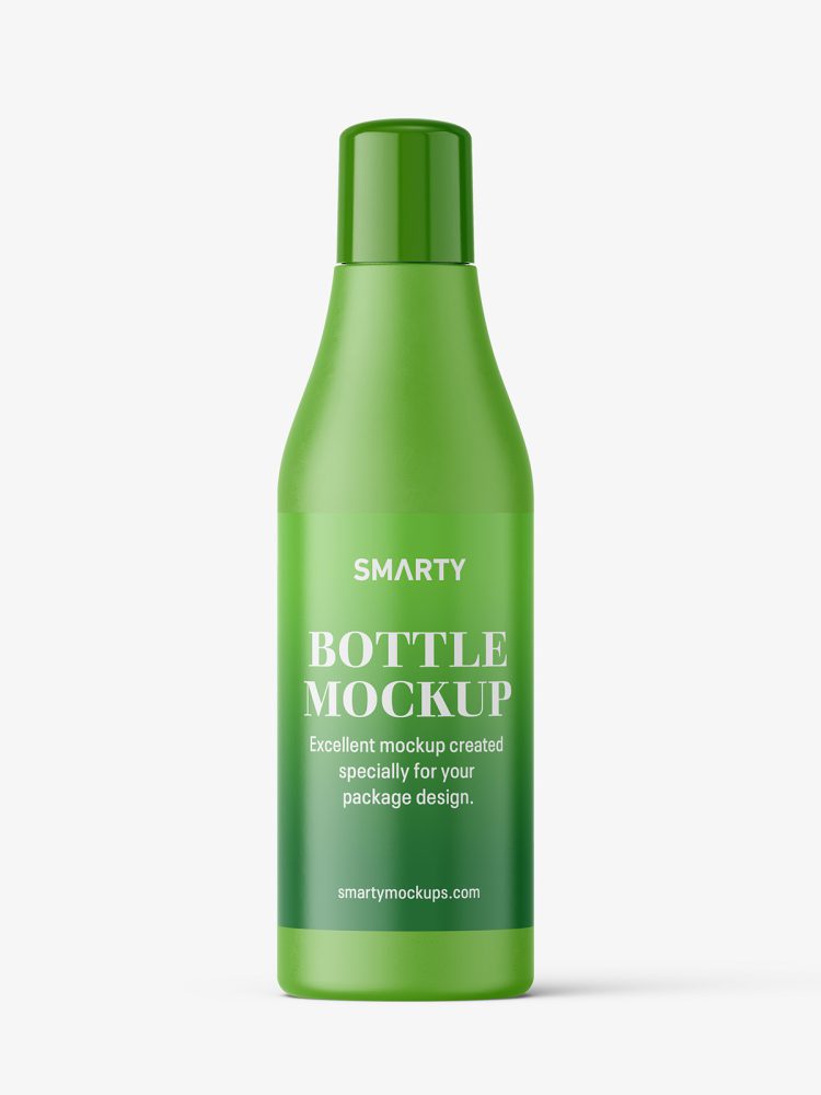 Cosmetic bottle with rounded screwcap / matt