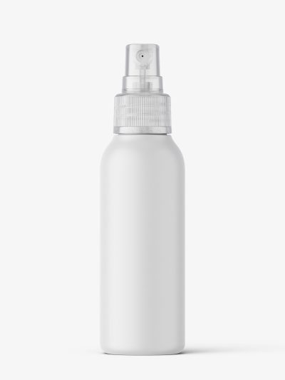 Bottle with transparent spray mockup / matt