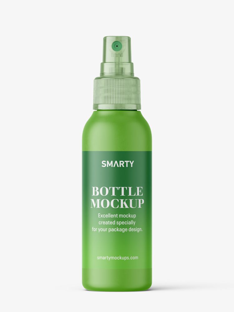 Bottle with transparent spray mockup / matt