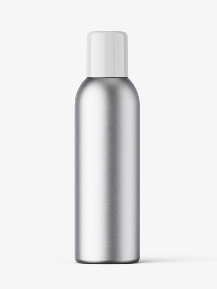 Closed aerosol bottle mockup / metallic - Smarty Mockups