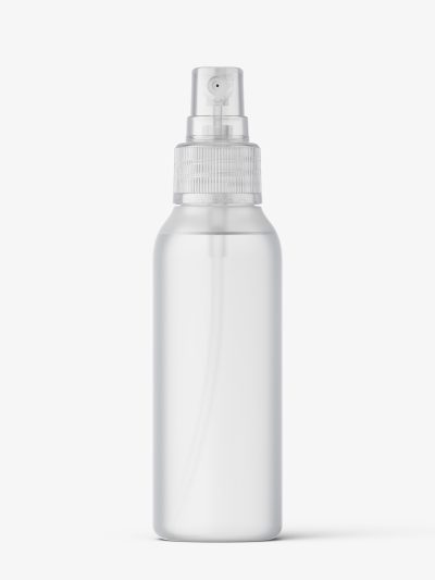 Bottle with transparent spray mockup / frosted