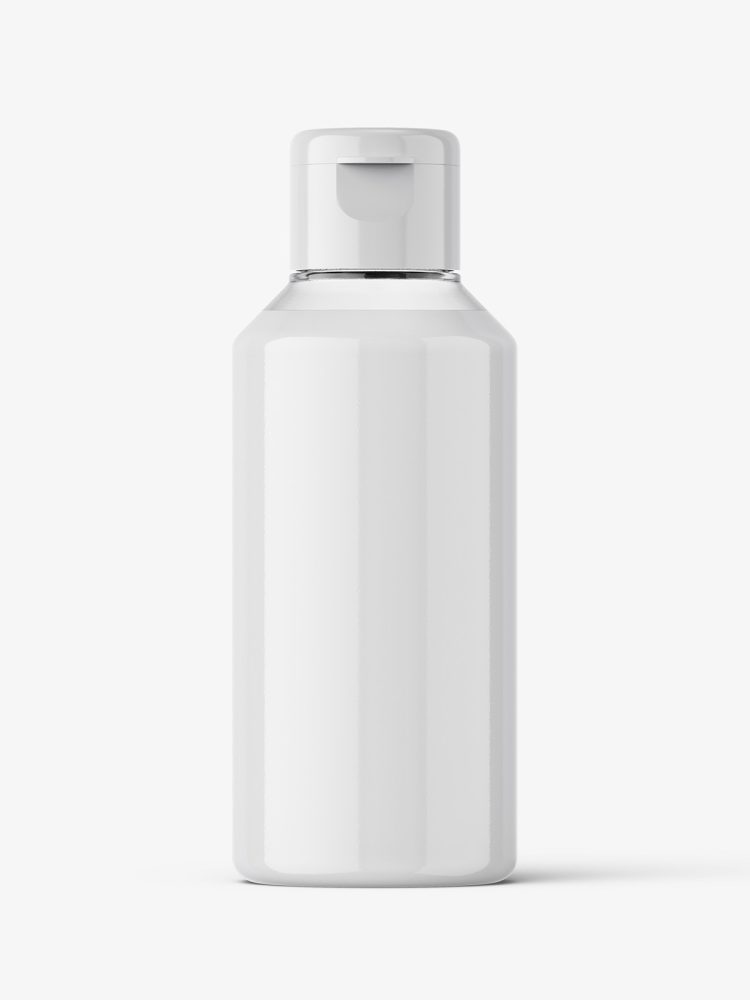 Small cream bottle with flip top mockup