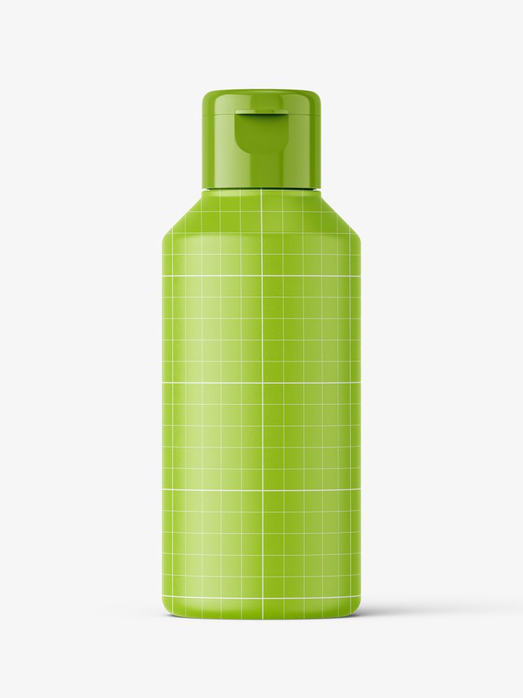 Small glossy bottle with flip top mockup