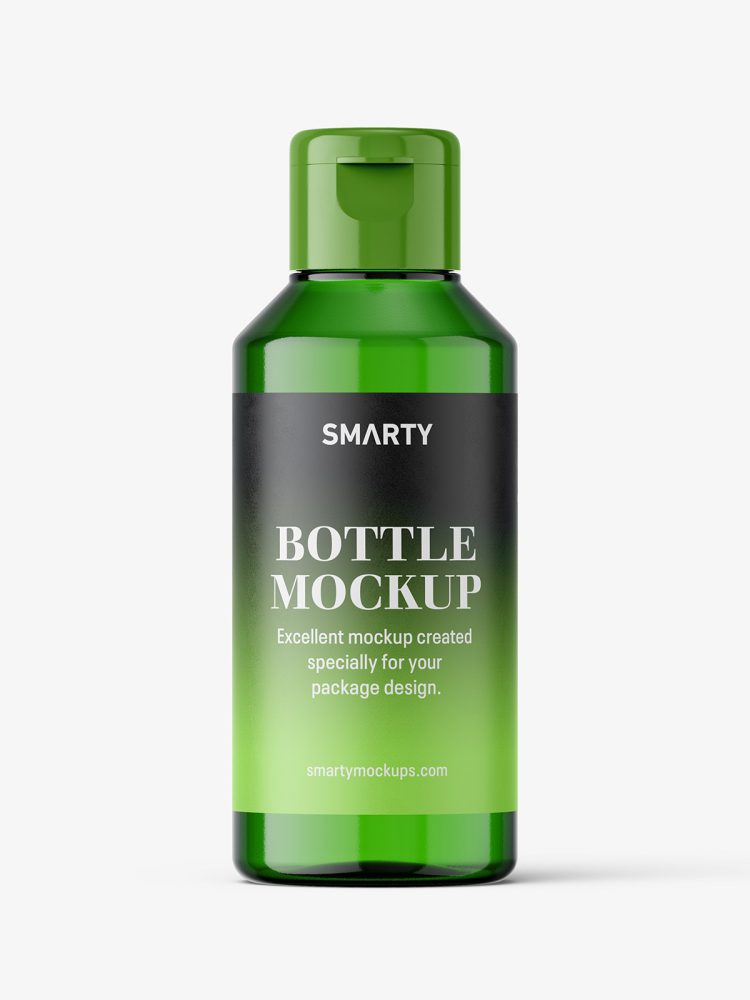 Small green bottle with flip top mockup