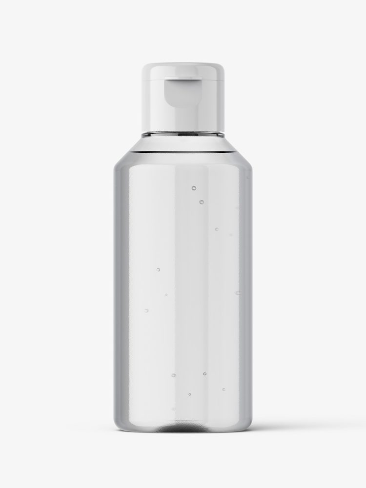 Small clear bottle with flip top mockup