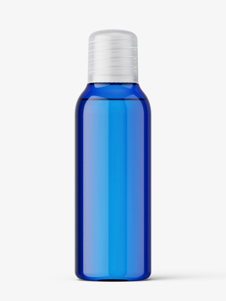 Small bottle with frosted cap / blue