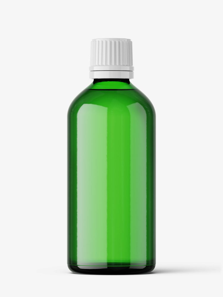 Green bottle mockup / 100 ml