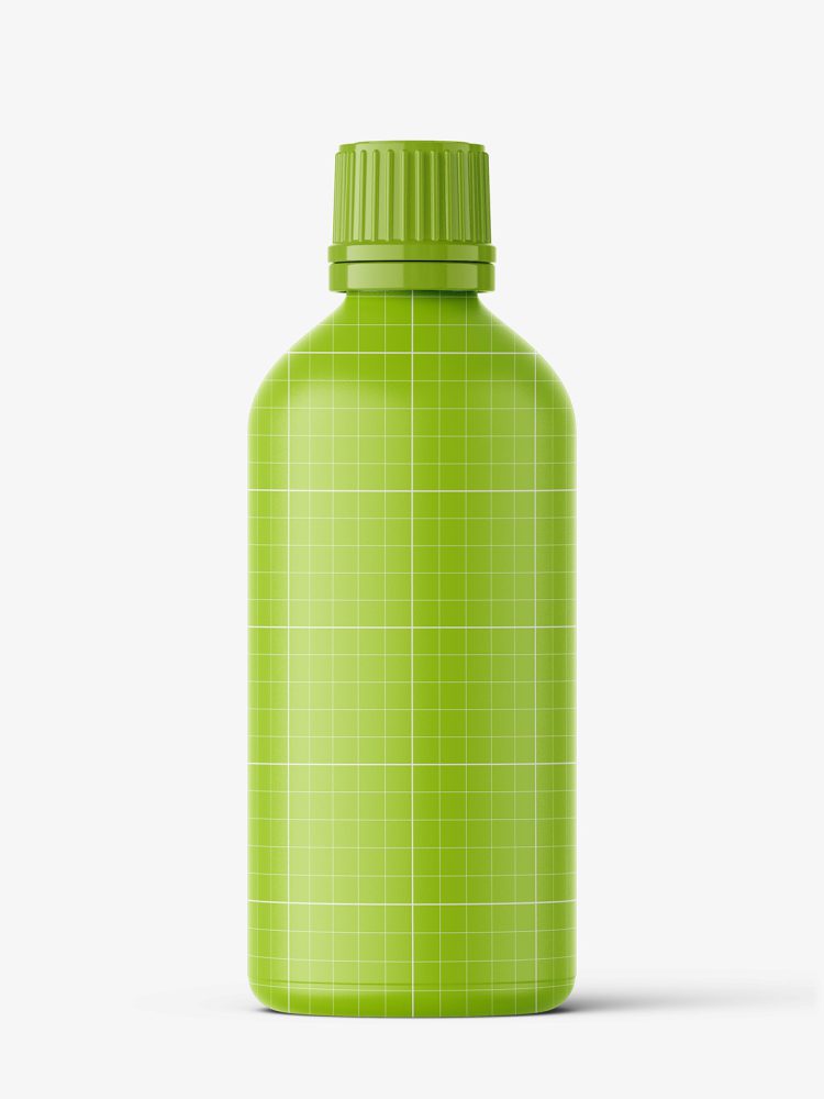 Green bottle mockup / 100 ml