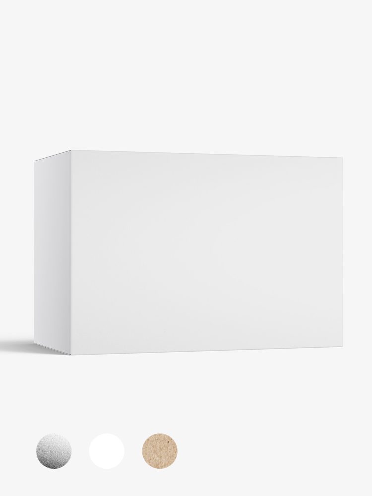 Box mockup / 170x115x90 mm / white - metallic - kraft