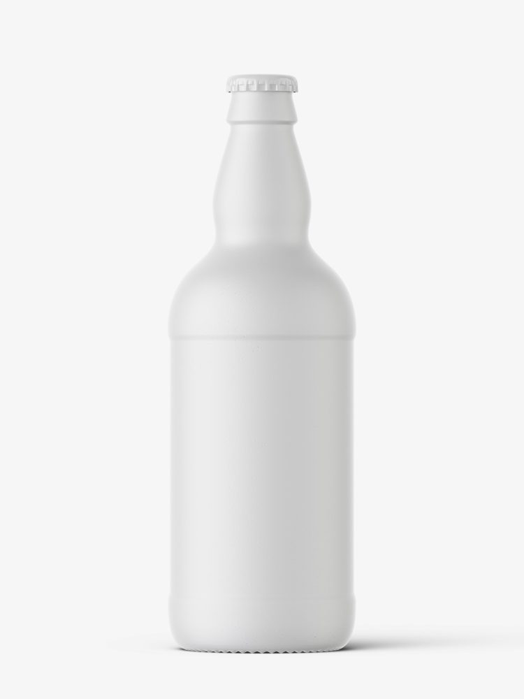 Ceramic beer bottle mockup