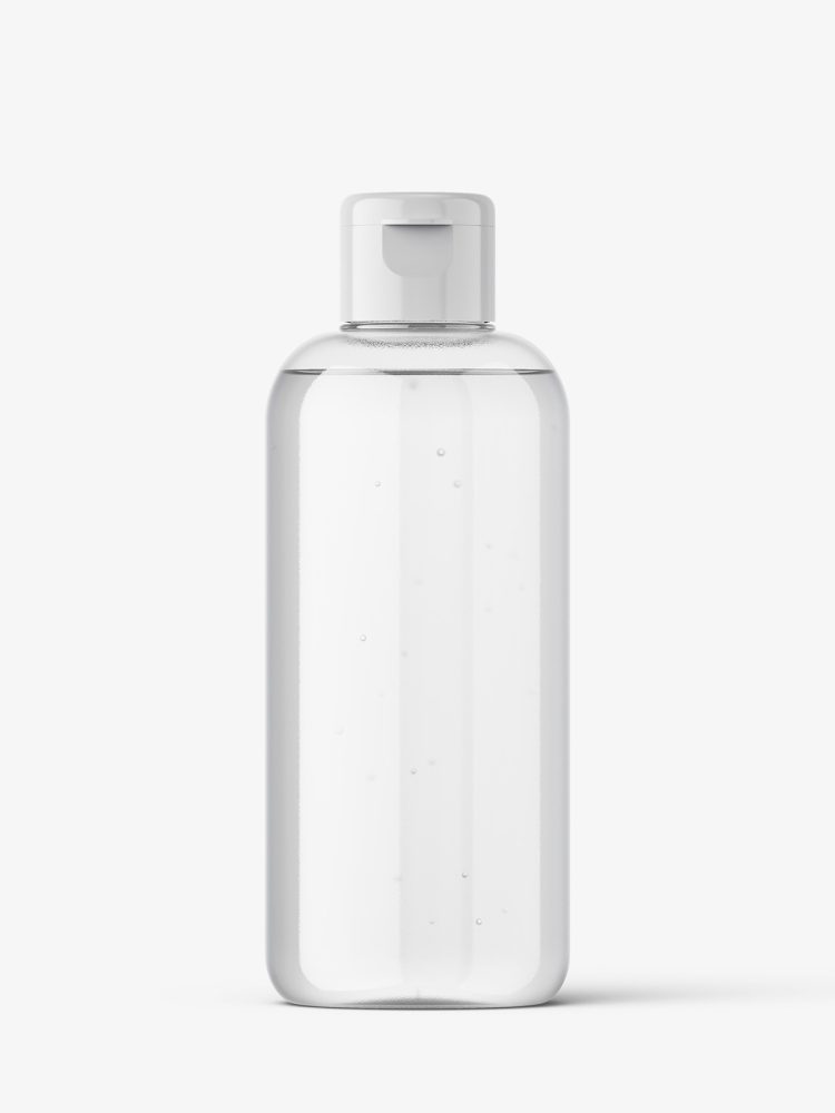Clear bottle mockup with flip top mockup