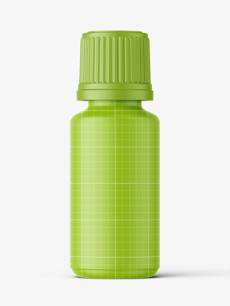 Clear bottle with pills mockup / 15 ml