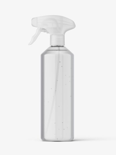 Bottle with trigger spray mockup / clear