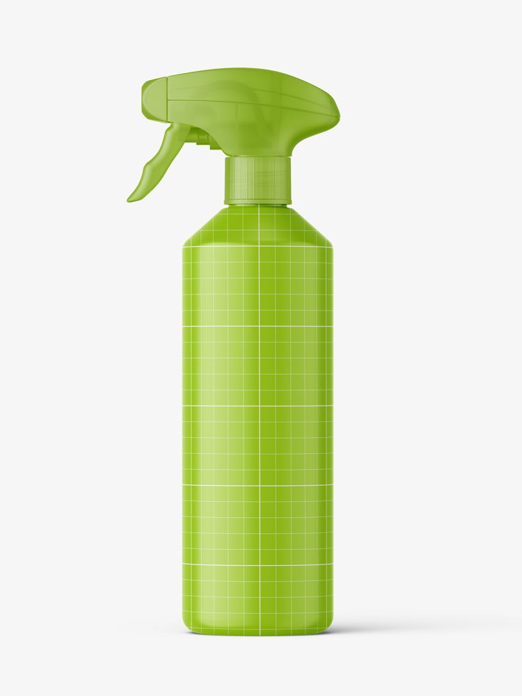 Bottle with trigger spray mockup / clear