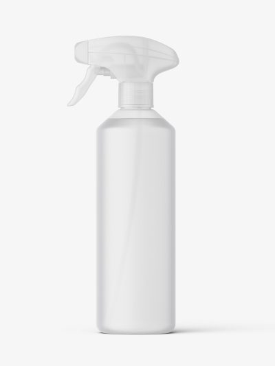 Bottle with trigger spray mockup / frosted