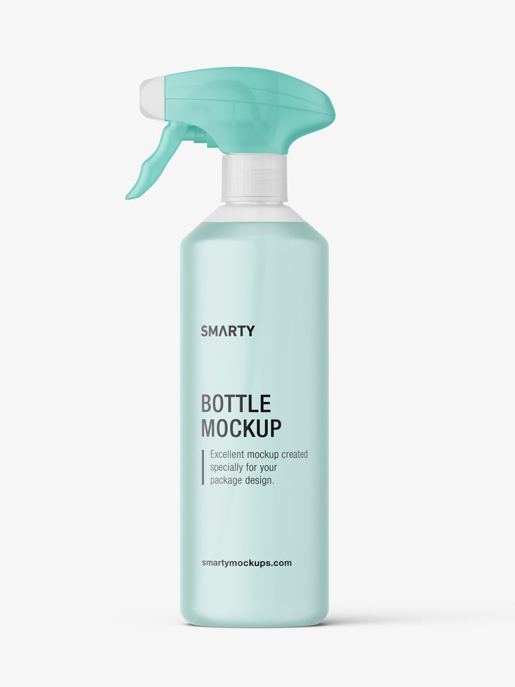 Bottle with trigger spray mockup / frosted