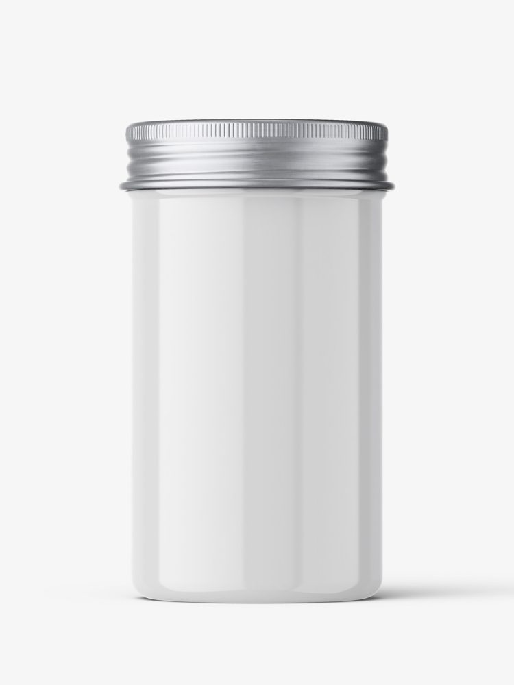 Jar with metallic cap / glossy