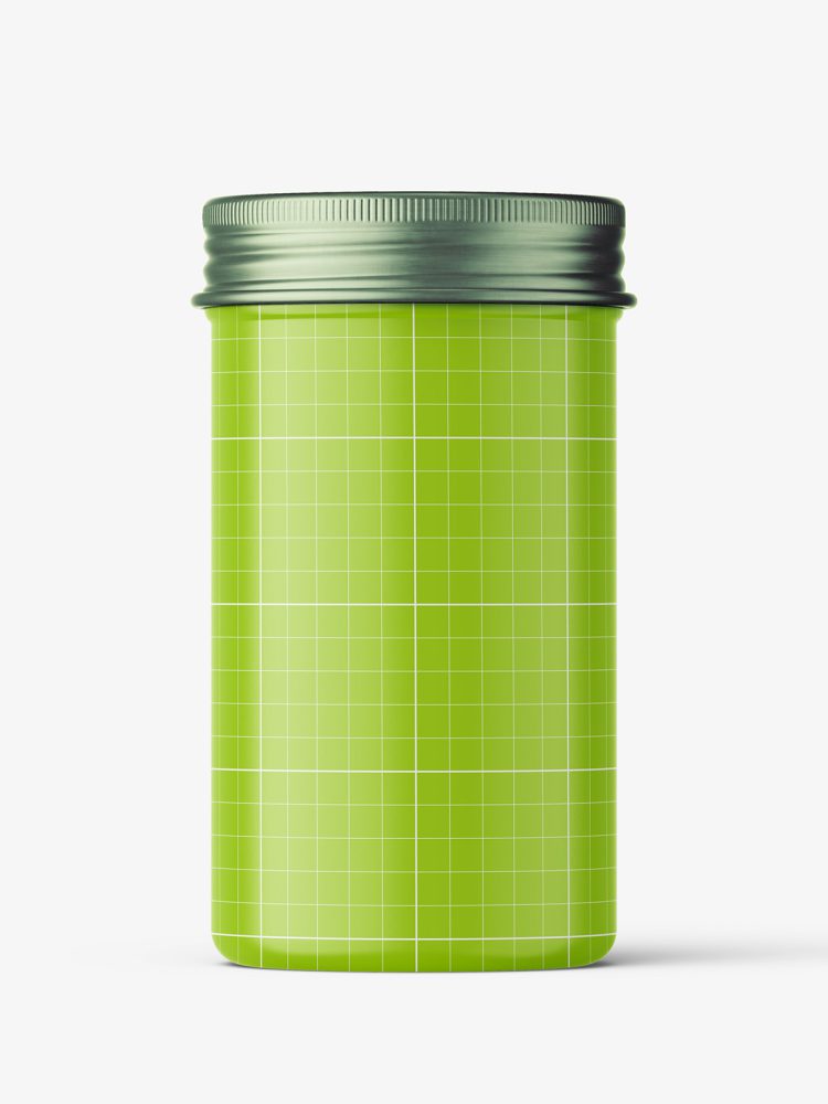 Jar with metallic cap / glossy