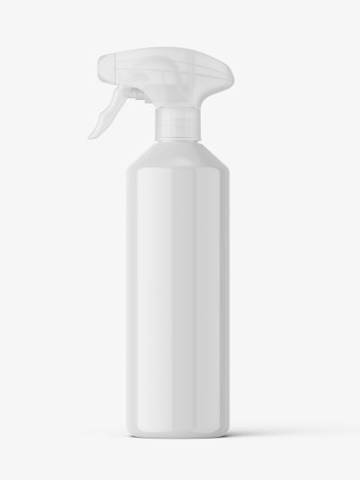 Bottle with trigger spray mockup / glossy
