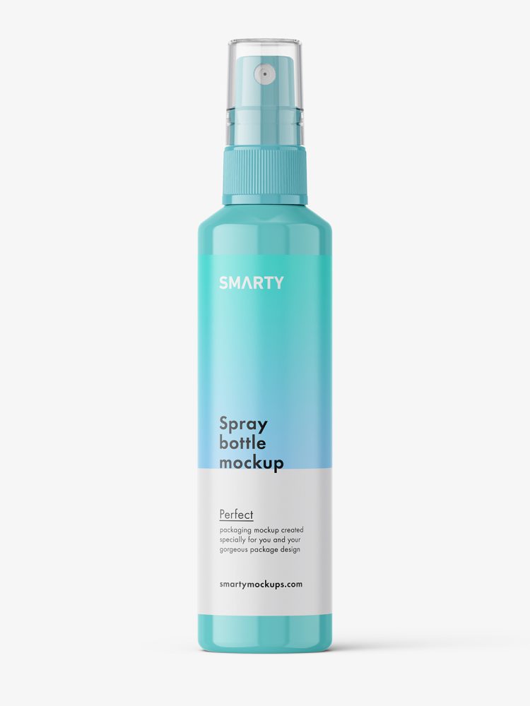 Spray bottle mockup / glossy