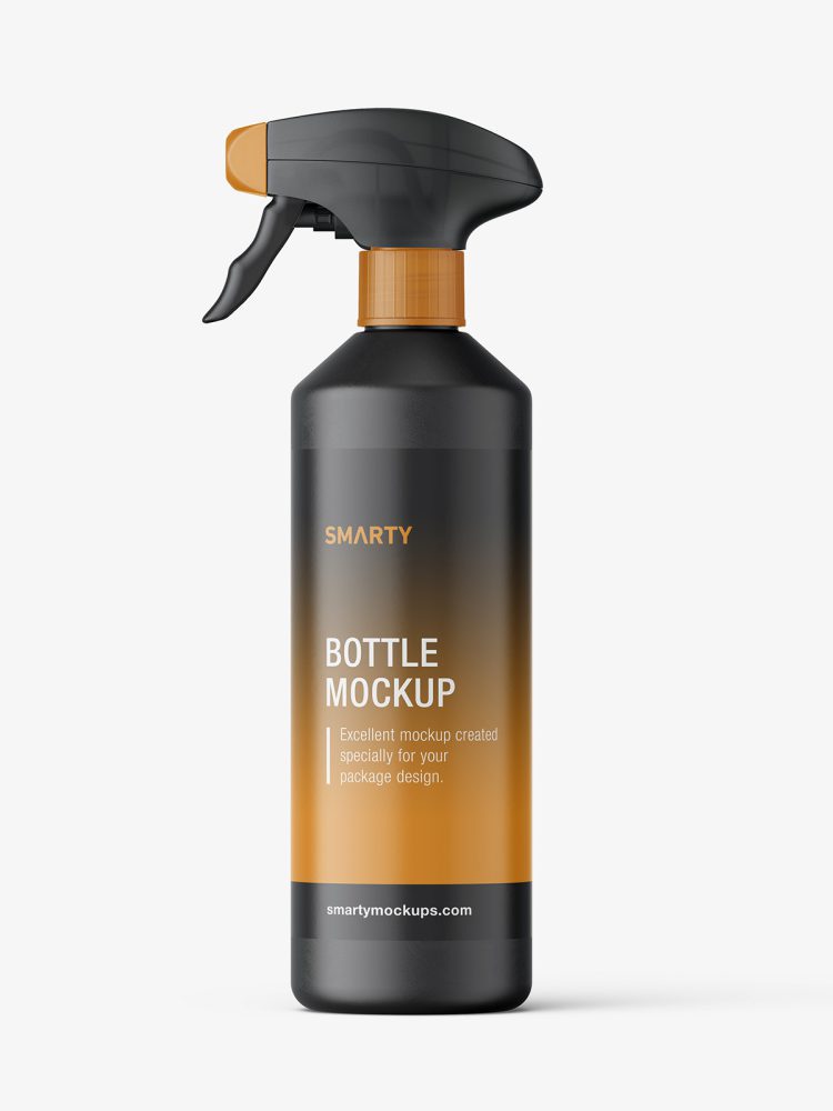 Bottle with trigger spray mockup / matt