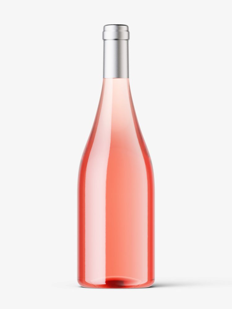 Rose wine bottle mockup
