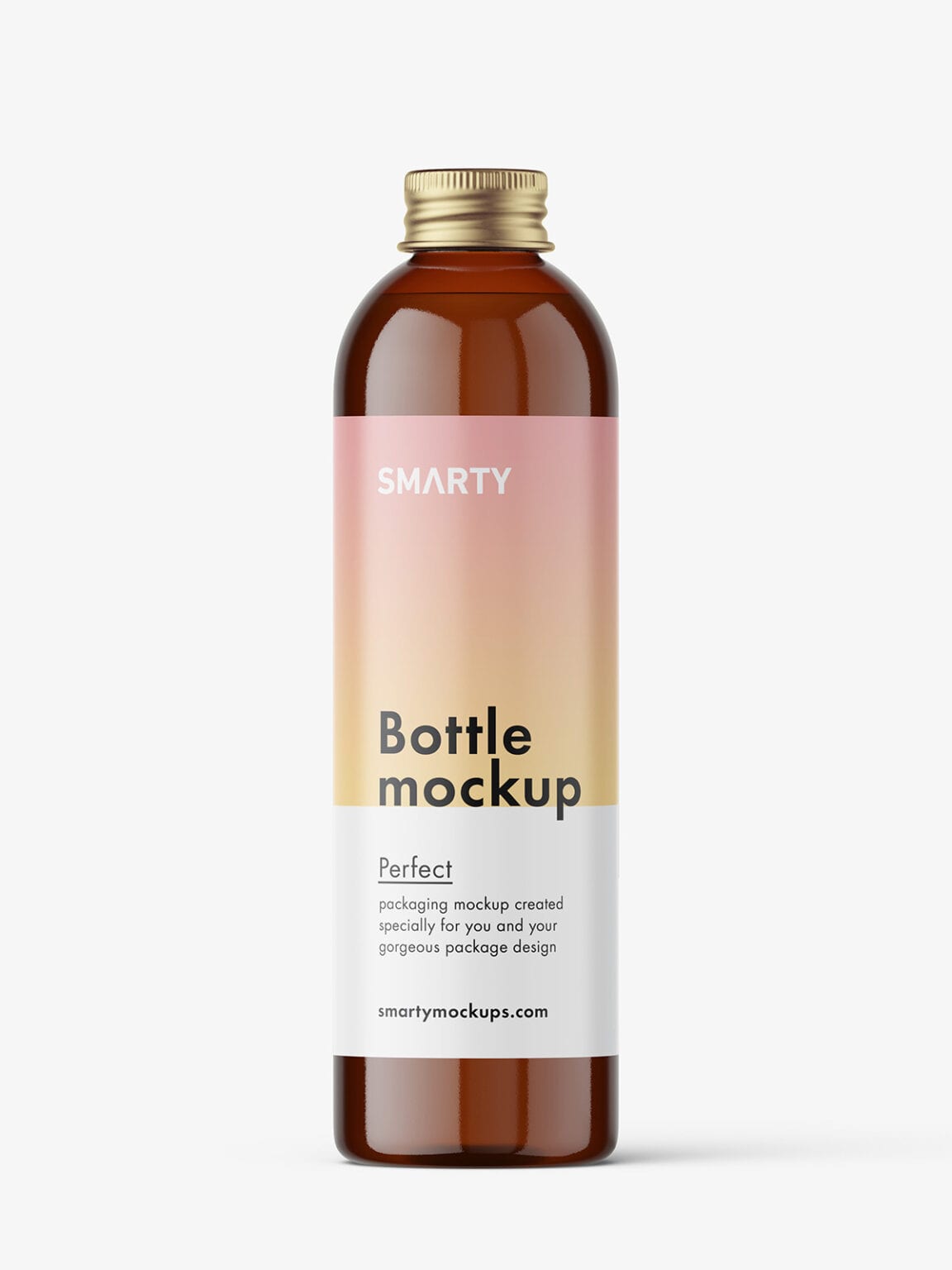 Download Bottle with aluminium screw cap mockup / amber - Smarty ...