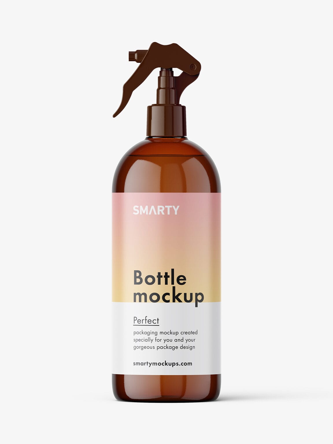 Bottle with trigger spray mockup / amber - Smarty Mockups