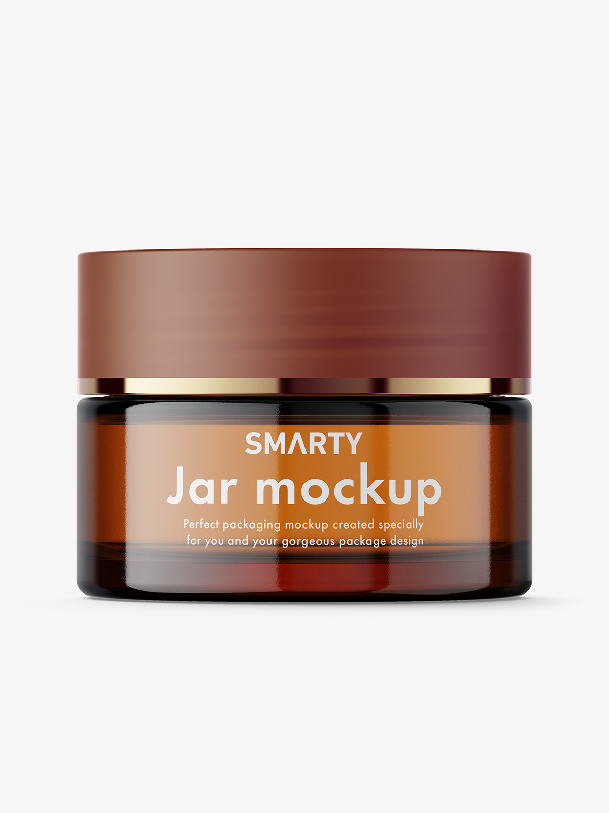 Cosmetic glass jar mockup / amber - Smarty Mockups