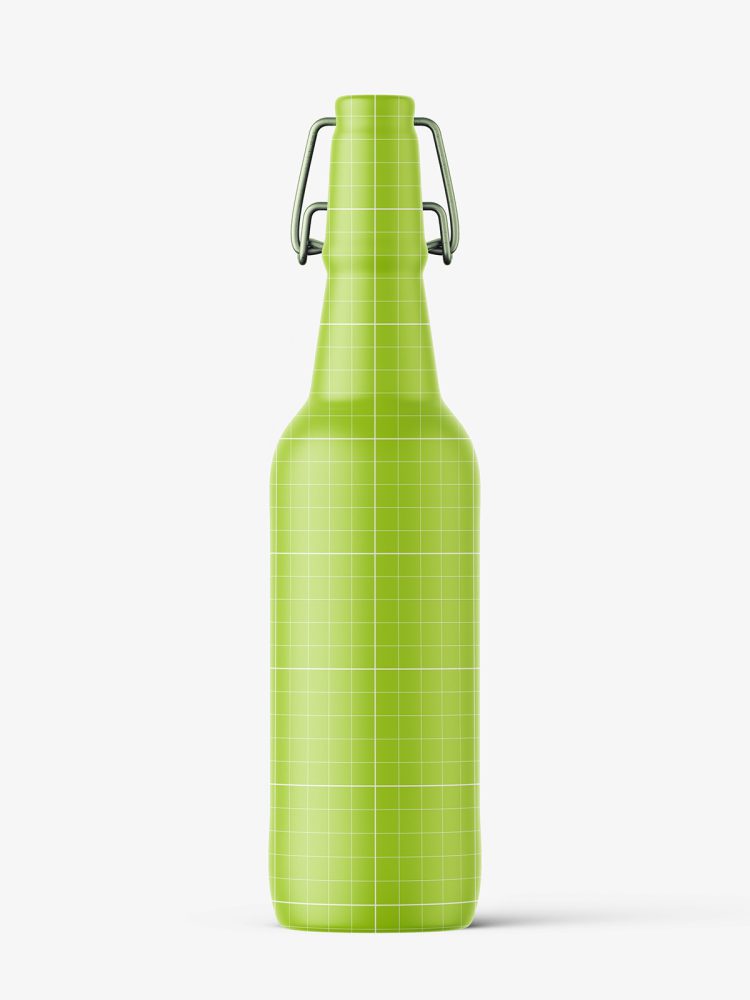 Beer bottle with swing top cap mockup