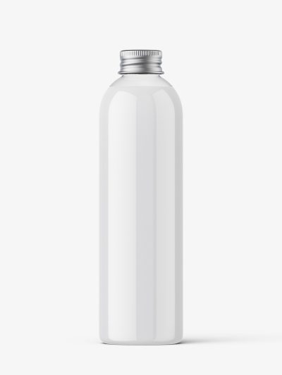 Bottle with aluminium screw cap mockup / cream