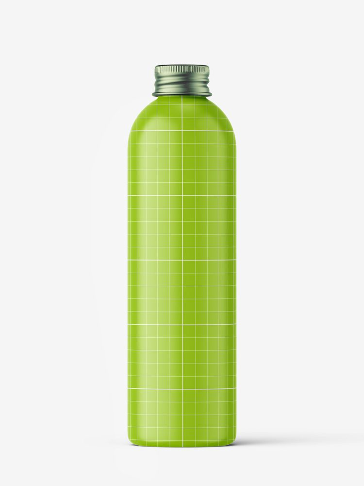 Bottle with aluminium screw cap mockup / clear