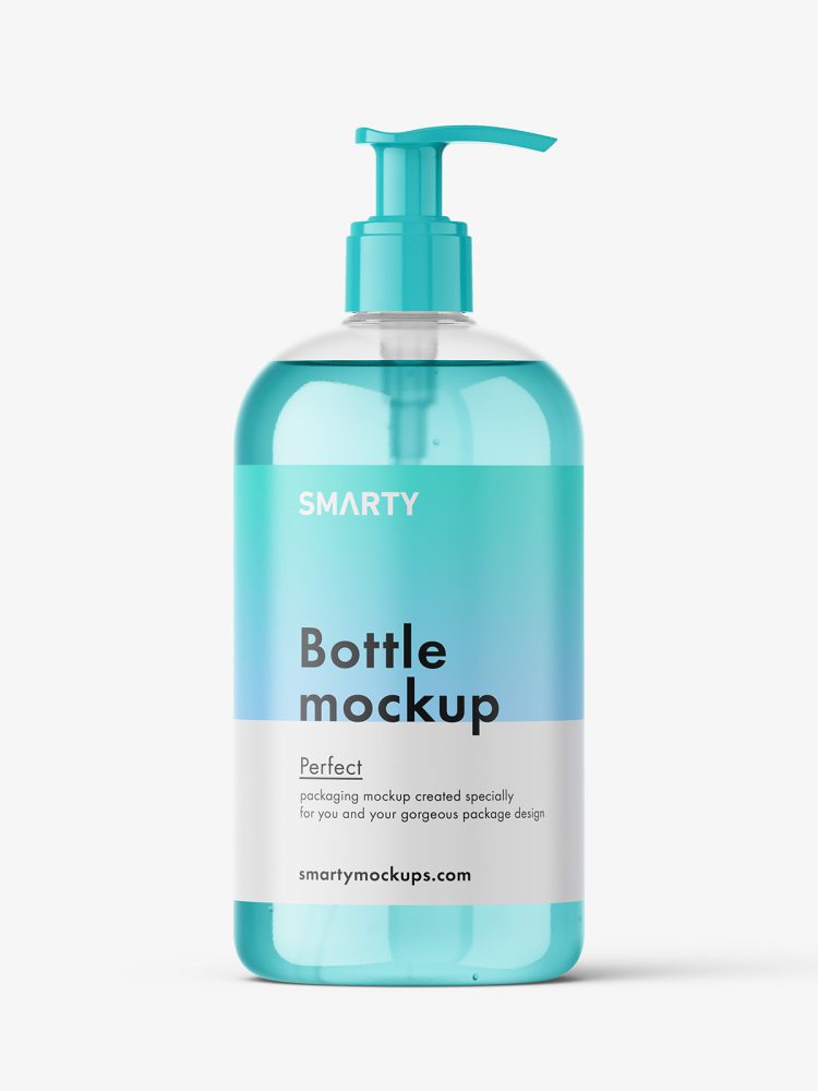 Bottle with pump mockup / clear
