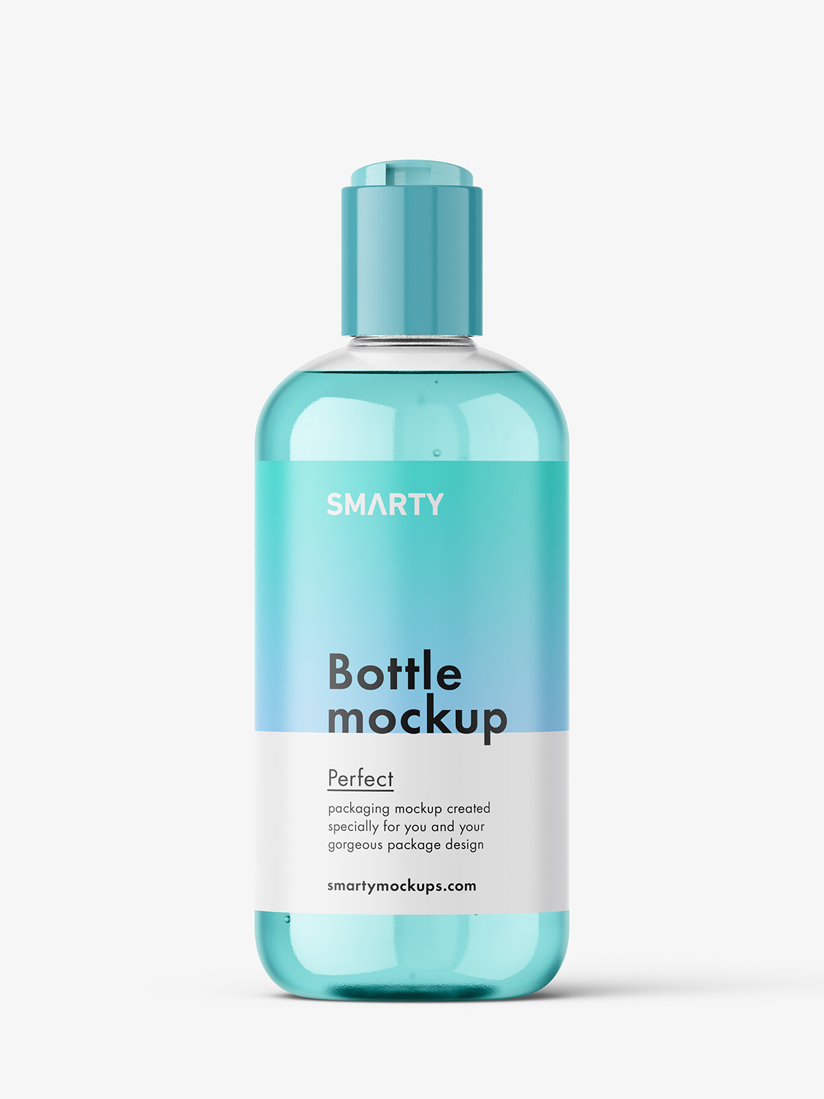 Download Bottle with disctop cap mockup / clear - Smarty Mockups