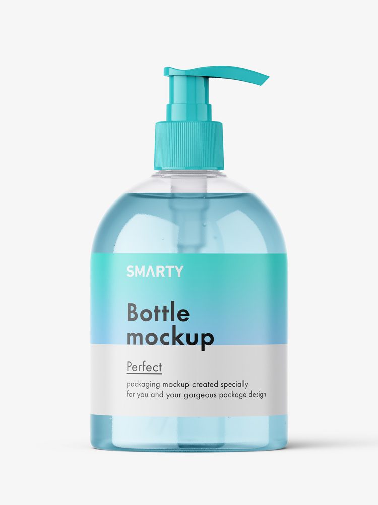 Clear dome bottle with pump mockup