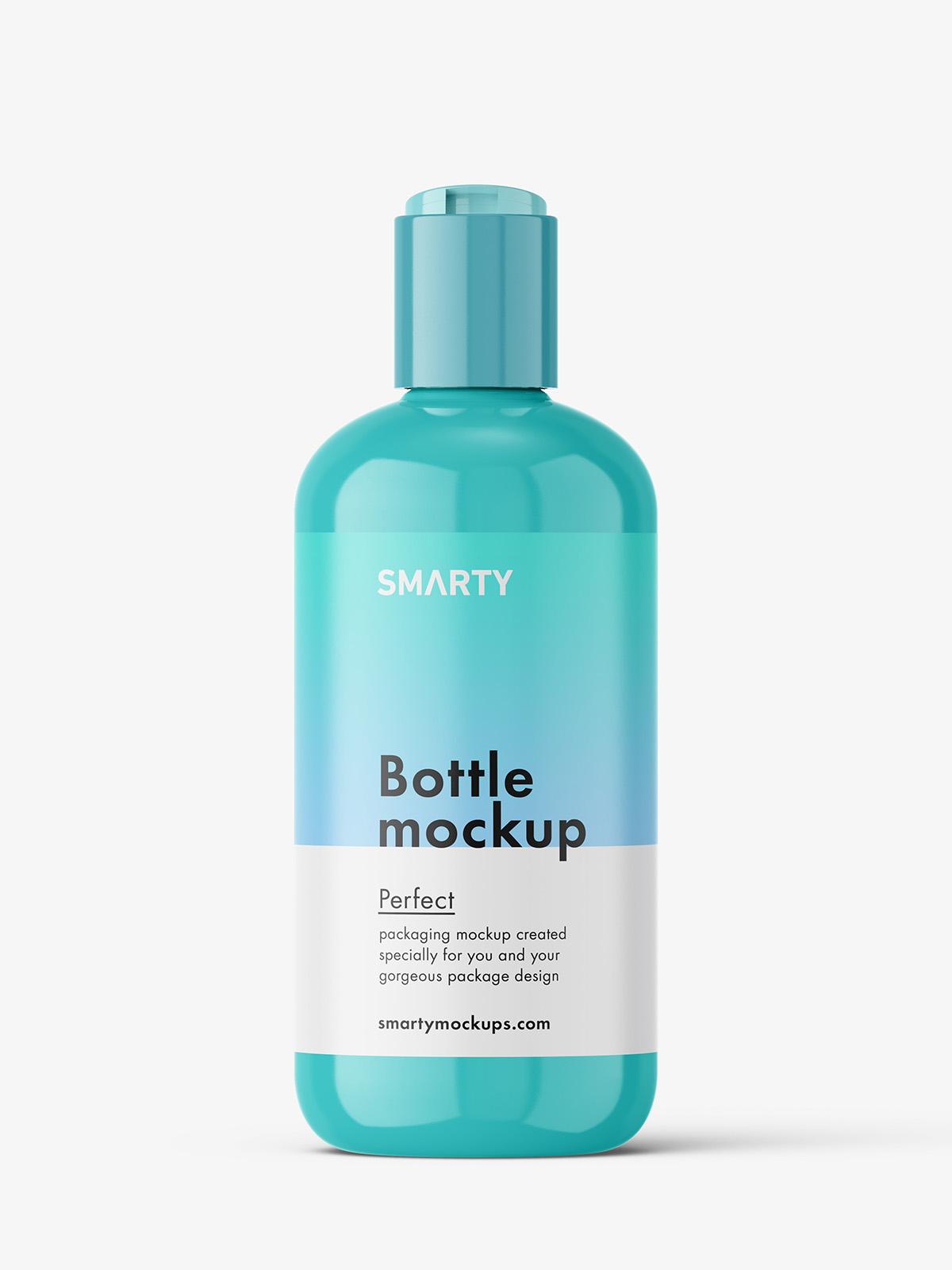Download Bottle with disctop cap mockup / glossy - Smarty Mockups