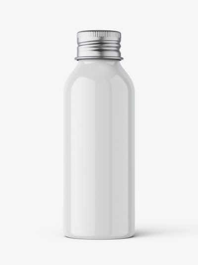 Aluminium screw lid bottle mockup / glossy